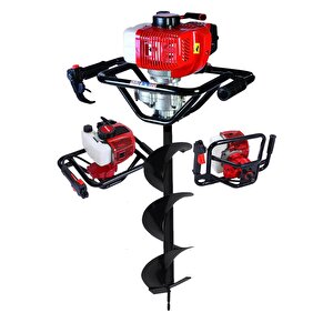 Benzinli Toprak Burgu Makinesi 100 Mm 15 Cm Delme Ucu 1,6 Kw Motor Gücü Extra Güçlü