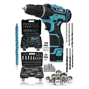 Korumalı Çelik Şanzuman2akülü Matkap 132 Pcs Crv Çeliği Profesyonel Parlak Lokma Takımı Hediyeli