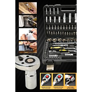 Korumalı Çelik Şanzuman2akülü Matkap 132 Pcs Crv Çeliği Profesyonel Parlak Lokma Takımı Hediyeli