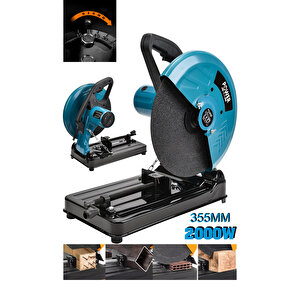 2000 W 355 Mm Bakır Sargılı Metal Şanzıman Profesyonel Profil Metal Kesme Makinesi