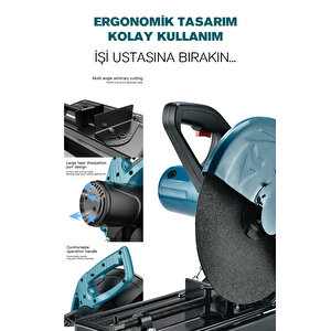 2000 W 355 Mm Bakır Sargılı Metal Şanzıman Profesyonel Profil Metal Kesme Makinesi