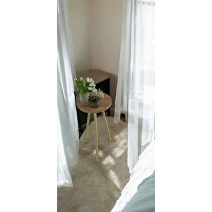 Yüksek Yan Sehpa Koltuk Sehpası Balkon Sehpası Çam Desenli