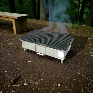 Döküm Izgara Krom Gövde Kömürlü Mangal 65 Cm