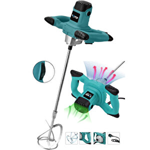 1800 W Devir Ayarlı Elektrikli Alçı Boya Ve Harç Karıştırıcı Mikser-mavi