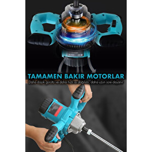 1800 W Devir Ayarlı Elektrikli Alçı Boya Ve Harç Karıştırıcı Mikser-mavi