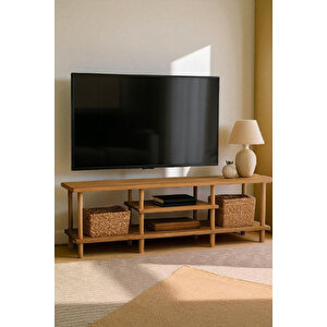 Konsol Modern Tasarım Ahşap Ayaklı Atlantik Çam Desenli 30*43*120cm