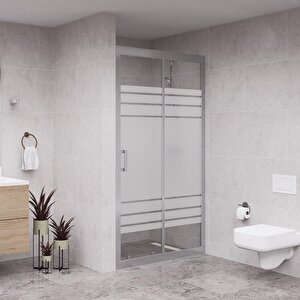 Silver Nexa 6mm Kumlamalı Cam 1 Sabit 1 Sürgü İki Duvar Arası Duşakabin 120 cm