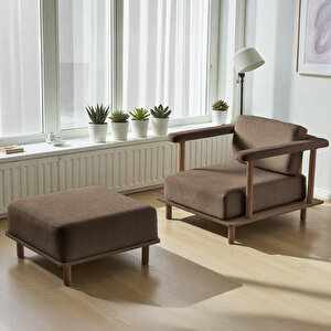 Pia Koltuk Takımı Oturma Odası Seti Konsollu Kahverengi Kahveregi