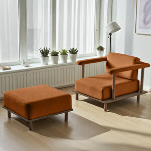 Pia Koltuk Takımı Oturma Odası Seti Konsollu Turuncu Turuncu