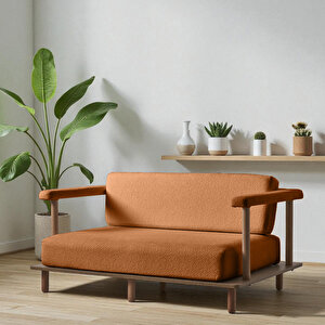 Eymense Pia Koltuk Takımı Oturma Odası Seti Konsollu Turuncu