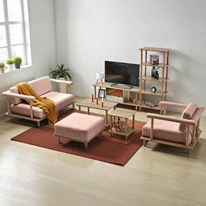 Pia Koltuk Takımı Oturma Odası Seti Pembe Pembe