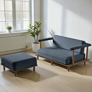 Pia Koltuk Takımı Oturma Odası Seti Konsollu Lacivert Lacivert