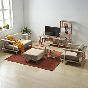 Pia Koltuk Takımı Oturma Odası Seti Sütlü Kahve Sütlü Kahve