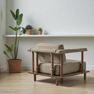 Eymense Pia Koltuk Takımı Oturma Odası Seti Sütlü Kahve