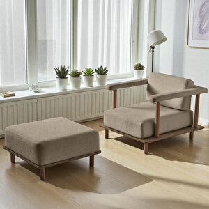 Eymense Pia Koltuk Takımı Oturma Odası Seti Sütlü Kahve