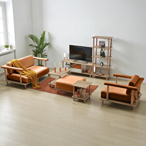 Pia Koltuk Takımı Oturma Odası Seti Turuncu Turuncu