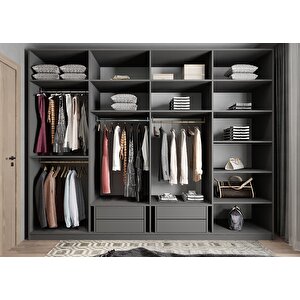 Süper Sekiz  Kapaklı Gardırop Antrasit G.s.s_2_ 320cm 320 cm