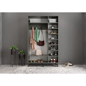 Harika Membran 3 Kapaklı Portmanto Antrasit&beyaz P.u.m.h_2_105cm 105 cm