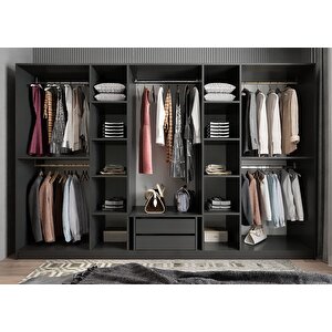 Eko Sekiz  Kapaklı Gardırop Antrasit&beyaz G.s.l.e_6_ 360cm 360 cm
