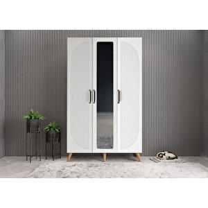 Harika Membran 3 Kapaklı Portmanto Meşe&beyaz P.u.m.h_5_120cm 120 cm