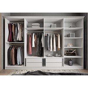 Membran Bar Sekiz  Kapaklı Gardırop Beyaz G.s.m.b_1_320cm 320 cm