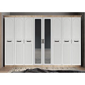 Membran Life Sekiz  Kapaklı Gardırop Meşe&beyaz G.s.m.l_5_ 280cm 280 cm