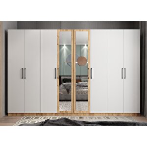 Trend Sekiz  Kapaklı Gardırop Çam&beyaz G.s.t_7_ 360cm 360 cm