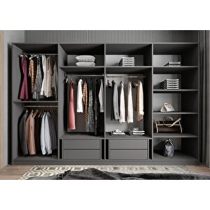 Trend Sekiz  Kapaklı Gardırop Antrasit G.s.t_2_ 280cm 280 cm