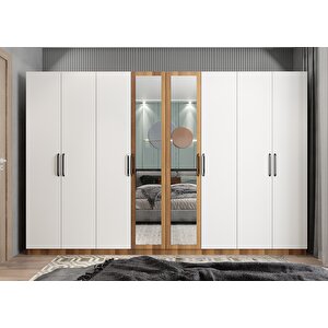 Bar Sekiz  Kapaklı Gardırop Ceviz&beyaz G.s.b_7_320cm 320 cm