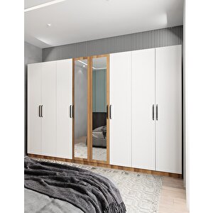 Bar Sekiz  Kapaklı Gardırop Ceviz&beyaz G.s.b_7_360cm 360 cm