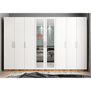 Life Sekiz  Kapaklı Gardırop Ceviz&beyaz G.s.l_10_ 320cm 320 cm