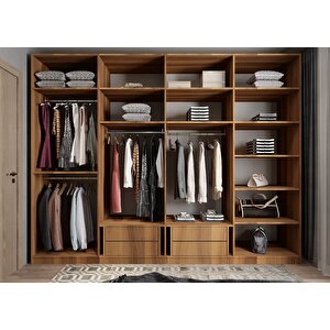 Süper Eko Life Sekiz  Kapaklı Gardırop Ceviz G.s.s.e_5_ 320cm 320 cm