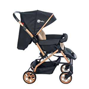 Energy Gold Siyah Çift Yönlü Bebek Arabası Siyah