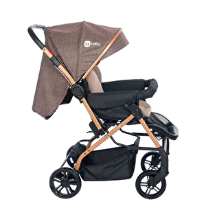 Energy Gold Kahve Çift Yönlü Bebek Arabası Kahverengi