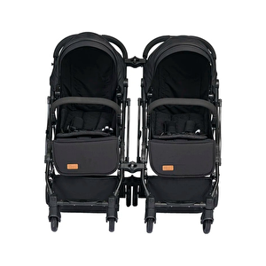 Drone Siyah Sky İkiz Kabin Sistem Bebek Arabası