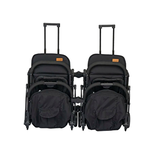 Drone Siyah Sky İkiz Kabin Sistem Bebek Arabası