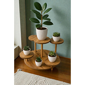 Manzana Saksılık Çiçeklik Çam Desenli Stand Ahşap Kayın Ağacı Ayaklı Çiçeklik Saksılık