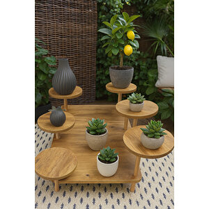 Nymphe Saksılık Çiçeklik Atlantik Çam Desenli Ahşap Ayaklı