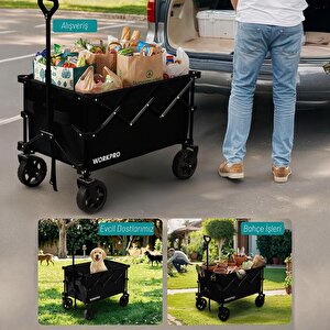 Workpro Wp285015 80kg 4 Tekerli Katlanabilir Ağır Hizmet Taşıma Arabası