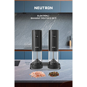 Ntl-pg-33d Pilli Tuz Ve Baharat Öğütücü Değirmen İkili Set