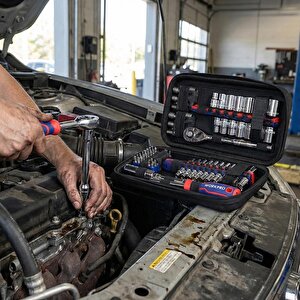 Workpro Wp209006 84 Parça 3/8’’ 1/4’’ Cr-v Metrik/i̇nç Profesyonel Lokma Ve Bits Uç Takımı