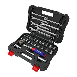 Wp202528 3/8’’ Metrik/i̇nç 32 Parça Cr-v Profesyonel Lokma Ve Kombine Anahtar Takımı