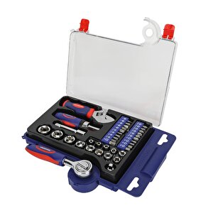 Wp200555 1/4'’ 1/2’’ 38 Parça Cr-v Lokma Ve Topaç Cırcır Araç Tamir Seti