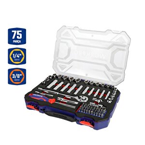 Wp202524 1/4'’ 3/8’’ Metrik 75 Parça Cr-v Profesyonel Lokma Takımı