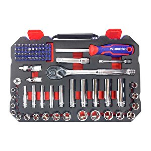 Wp202524 1/4'’ 3/8’’ Metrik 75 Parça Cr-v Profesyonel Lokma Takımı