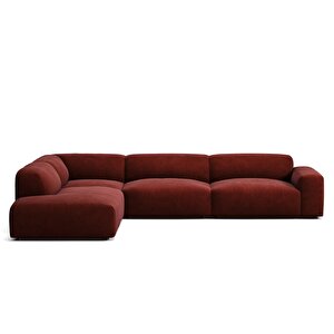 Cassy Köşe Koltuk Sol Kadife Bordo