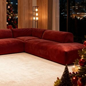 Cassy Köşe Koltuk Sağ Kadife Bordo