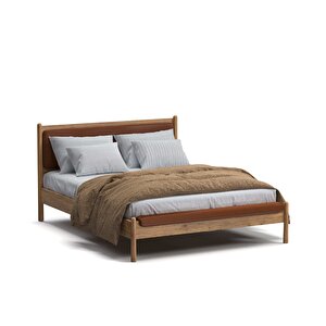 Finn Meşe Karyola 160x200 Deri