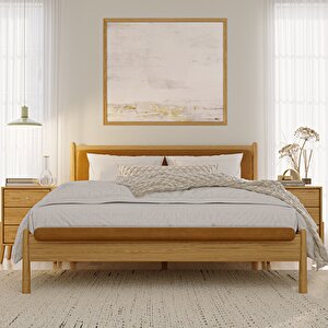 Finn Meşe Karyola 160x200 Deri