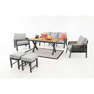 Ocean Bahçe Balkon Oturma Grubu 3+1+1+masa+2 Puf